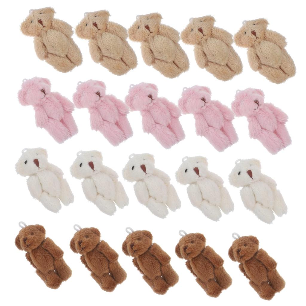SKISUNO 40-Piece Mini Plush Bear Set, Small Mini Plush Party Favors, Miniature Bear Figurines, Small Miniature Figures, Mini Bears, PP Cotton