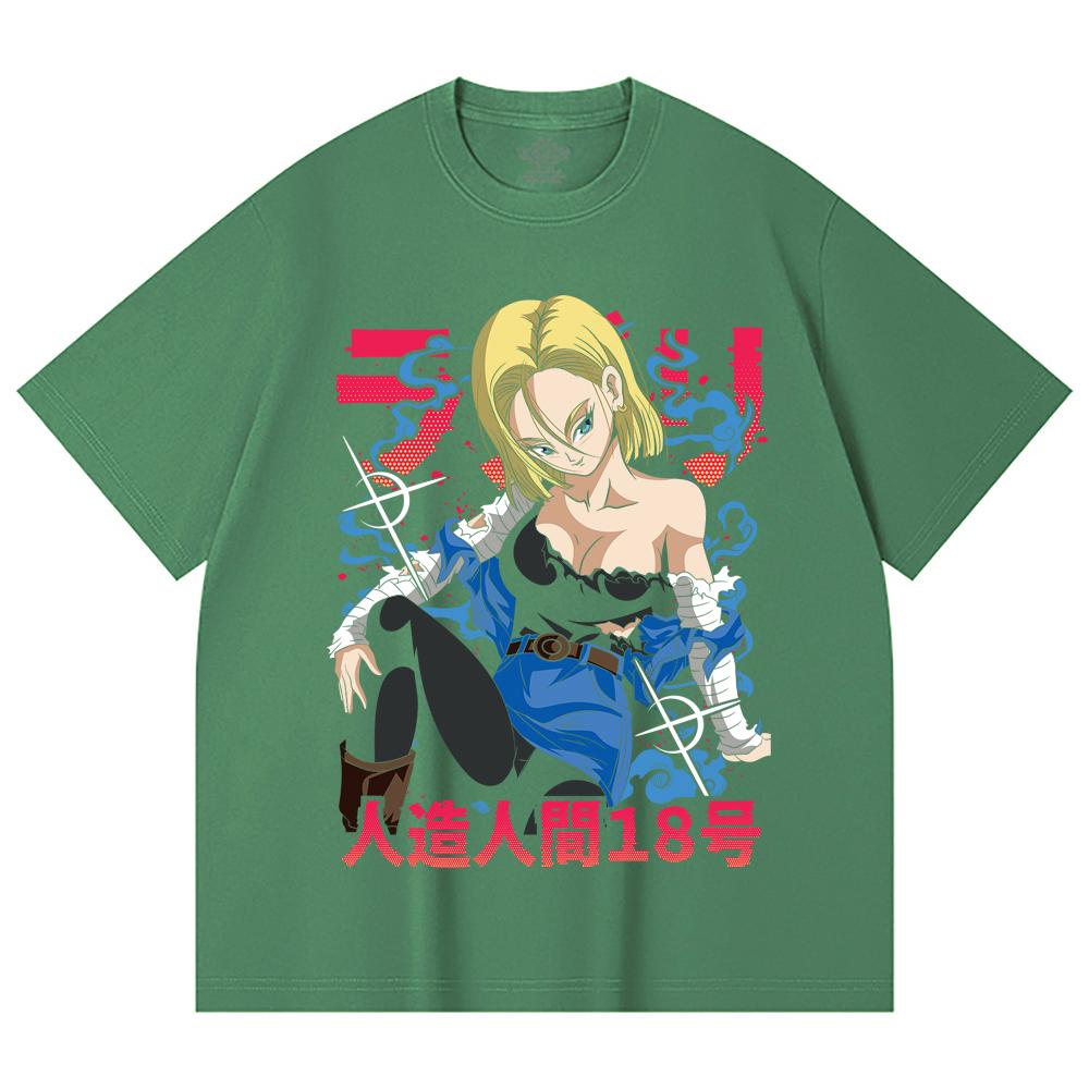 230 Gsm 100% Cotton Dragon Ball V24 Android Print Unisex Heavy Cotton T Shirt