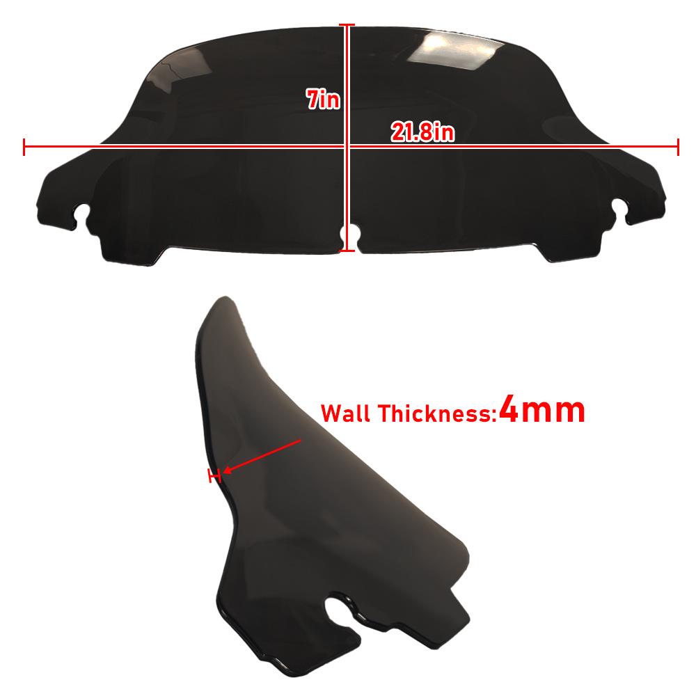 4-inch Windshield for Harley 14-23 Road Glide, 7mm PC, Multiple Colors