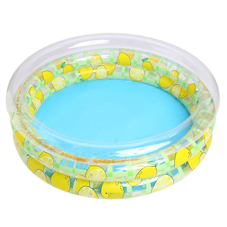 Custom Inflatable 3 Rings Kiddie Pool Eco Friendly Blow up Round Glitter Swimming Pool разноцветный