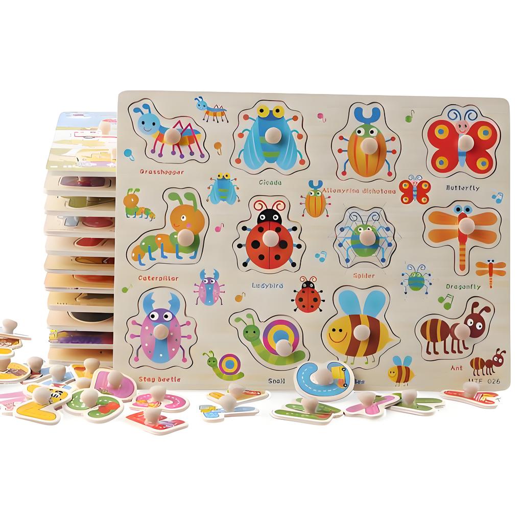 Montessori Wooden Toy Baby Puzzle Educational Toys For Children Game Puzzle Board Jigsaw Child Wooden Puzzles For Kids 2 3 4 Y