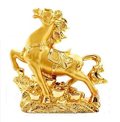 Feng Shui Goods Horse Money Luck Good Luck Amulet Resin Tenma Zodiac Feng Shui Ornament Auspicious Object Comes with a Red Thread Bracelet