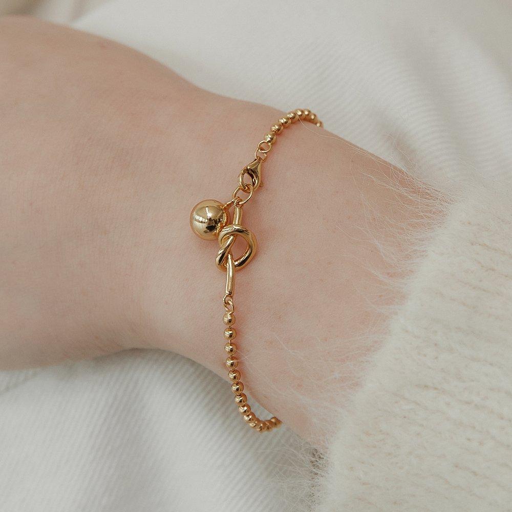 (Silver 925) Knotted Ball Chain Bracelet Br1793
