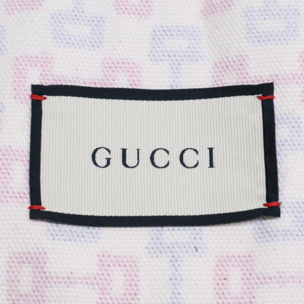 GUCCI [/Domestic regular] 609627 Horsebit print leather collar Jacket 36 White / Navy / RedUsed