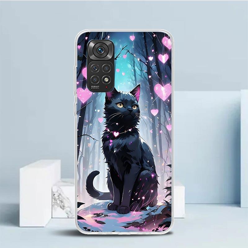 Anime Cat Rain Animal Phone Case For Xiaomi Redmi Note 15 14 14S 13 12S 12 Pro Plus 11S 11 11T 11E 10S 10 + Soft TPU Back Cover
