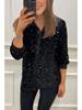 2024 Autumn/Winter Fashion Loose Long Sleeve Sequin Shirt
