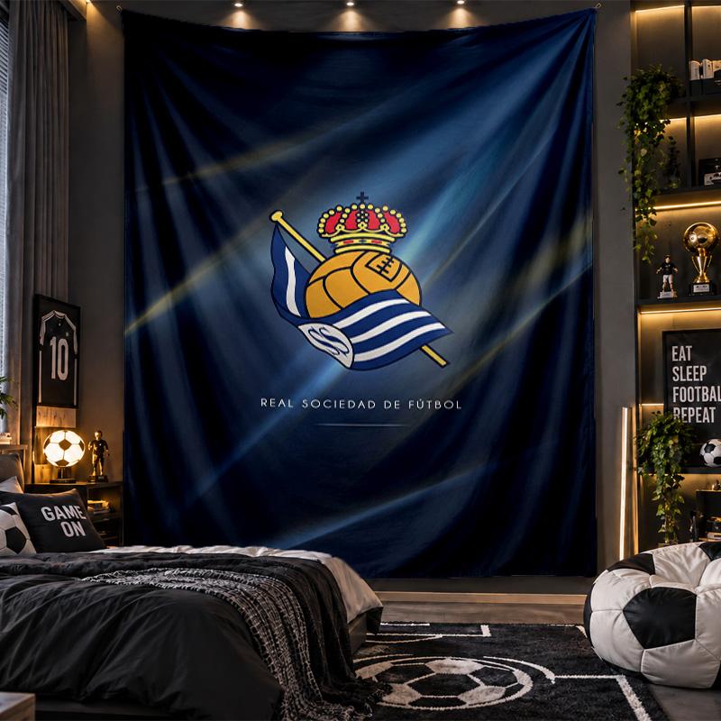 Wall Hanging Tapestry Real Sociedad FC Print Cloth for Living Room Bedroom Home Decor