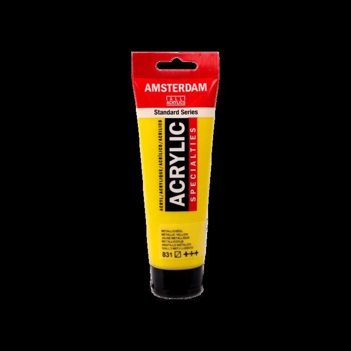 Peinture acrylique Talens AMSTERDAM, 120 ml Metallic Yellow