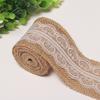 Handmade Retro Clear Texture Burlap Lace Roll Natural White Lace Jute Canvas Roll Home Supplies
