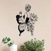 Elegant Butterfly Metal Wall Art Monochrome Floral Outline Home Garden Balcony Decor Stylish Housewarming Gift