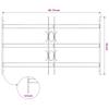 Window Security Grille with 3 Horizontal Bars 3 Pcs 43 74 Cm