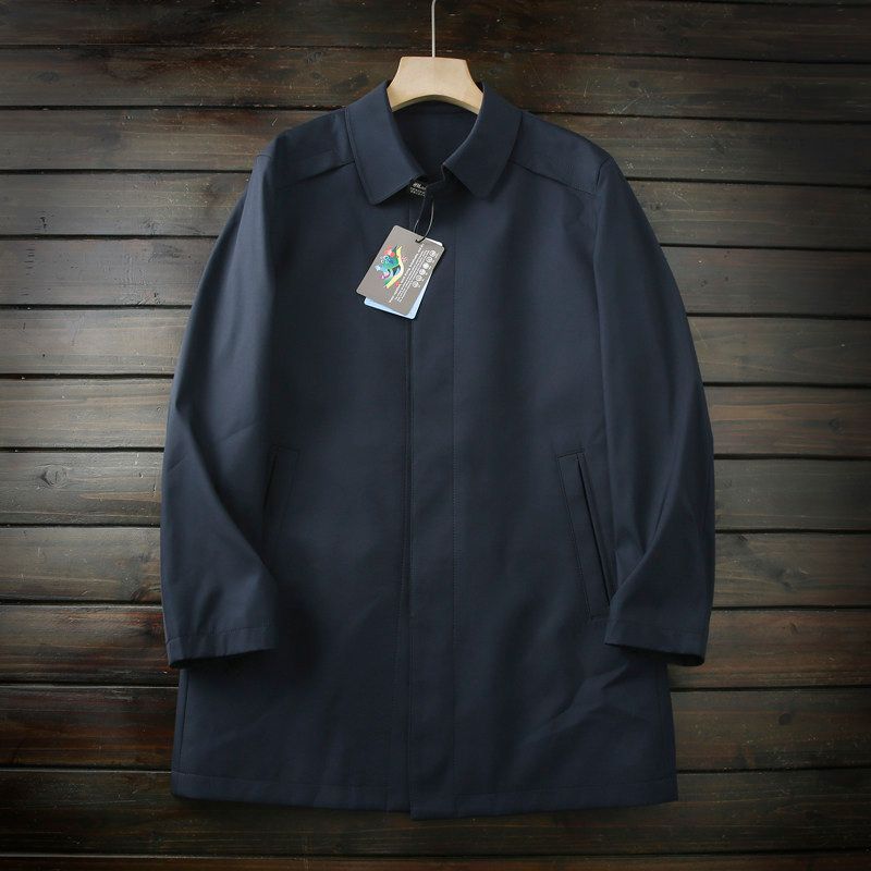 Italian Order! Thousand Yuan Level! High end Men's Autumn Waterproof Breathable Lapel Mid-Length Trench coat Jacket