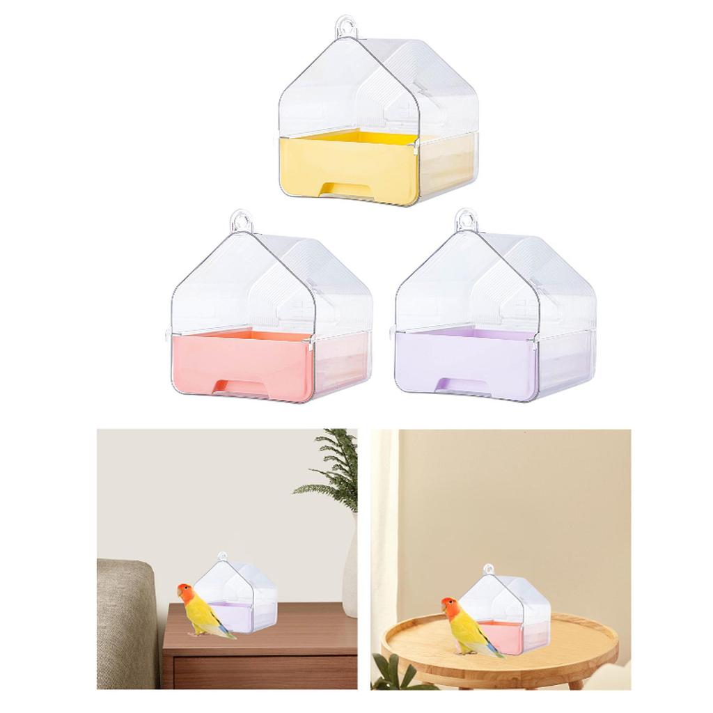 Pet Bird Bath Box,Parrot Bathing Tub, Birdcage, Small Bird Cage, Parrot Water