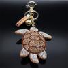 Sweet Cute Cartoon Sea Turtle Keychain Women Men Alloy Full Rhinestone Key Chain Keyrings Hanging Jewelry Accessories K5120S05