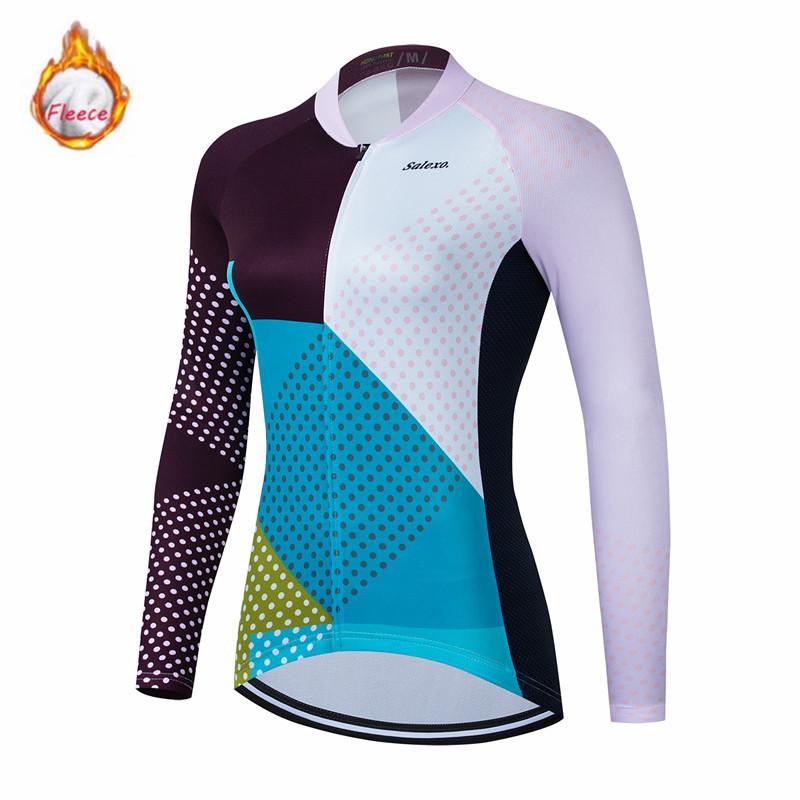 Women 2026 Winter Velvet Warm Thermal Fleece Winter Cycling Clothing Long Sleeve Jersey Suit Triathlon Outdoor Riding Bike MTB Clothing Jersey
