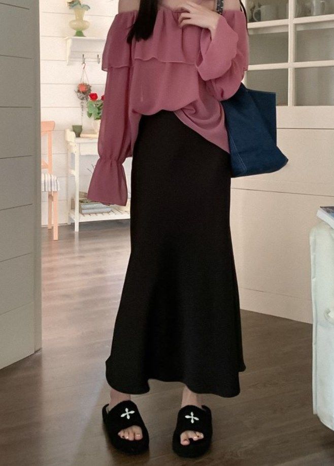 

Women s Fishtail Skirt Waist And Thin Hip Wrap Skirt Made Of Corduroy L чёрный