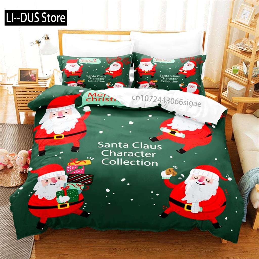 Comforter Cartoon Santa Claus Bedding Set 3D Bedding Digital Printing Queen Size Bedding Set Fashion Design
