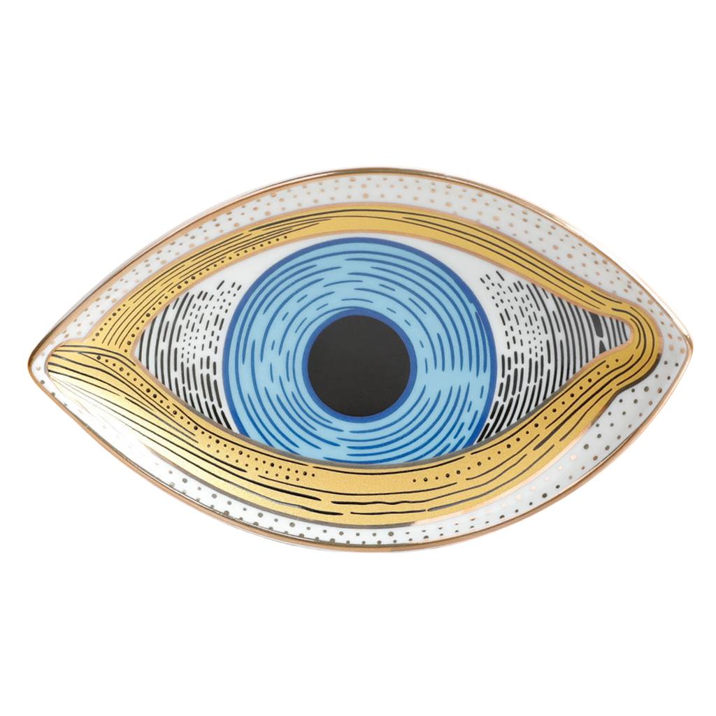 Fashionable Eye Shaped Sturdy Ceramic Jewelry Plate Scratch Resistant Trinkets Tray Accessory for Home Decoration