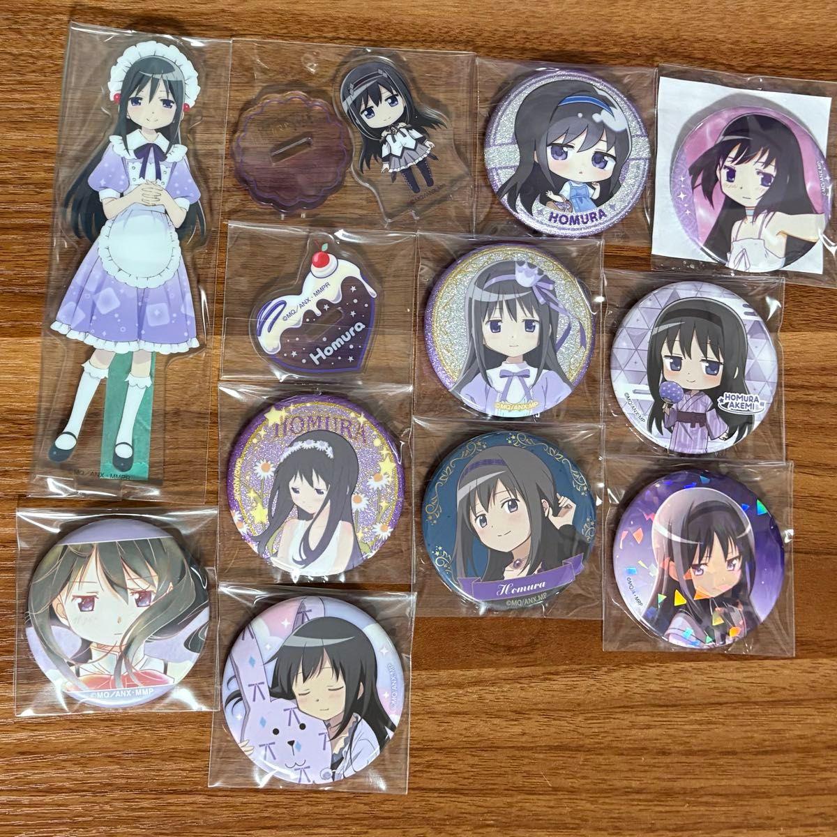 Used Puella Magi Madoka Magica Homura Akemi Can Badge Acstar Set Lawson Acrylic Stand