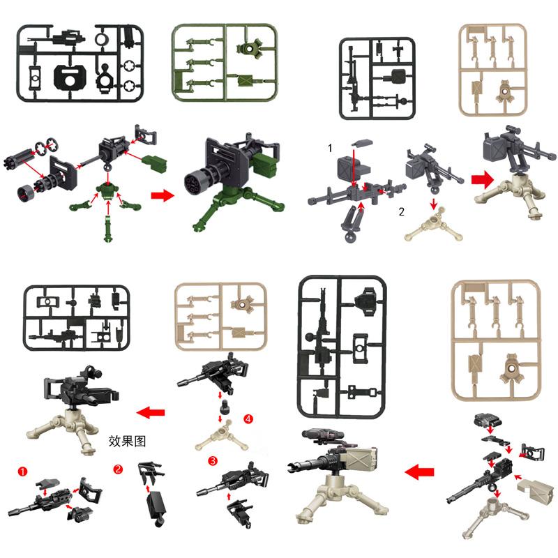 Military Building Block Set Compatible Solider Figures Army Weapons Guns Gift Presents Equipment Accessories NSV Gatling Mortar Toys Playsets