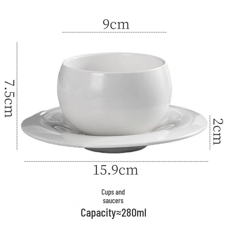 Shangqi Ceramic Latte Art Coffee Cup with Saucer