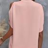 Camicia Estiva da Donna Tinta Unita Scollo a V Spalla Scoperta Top Largo per l'Estate