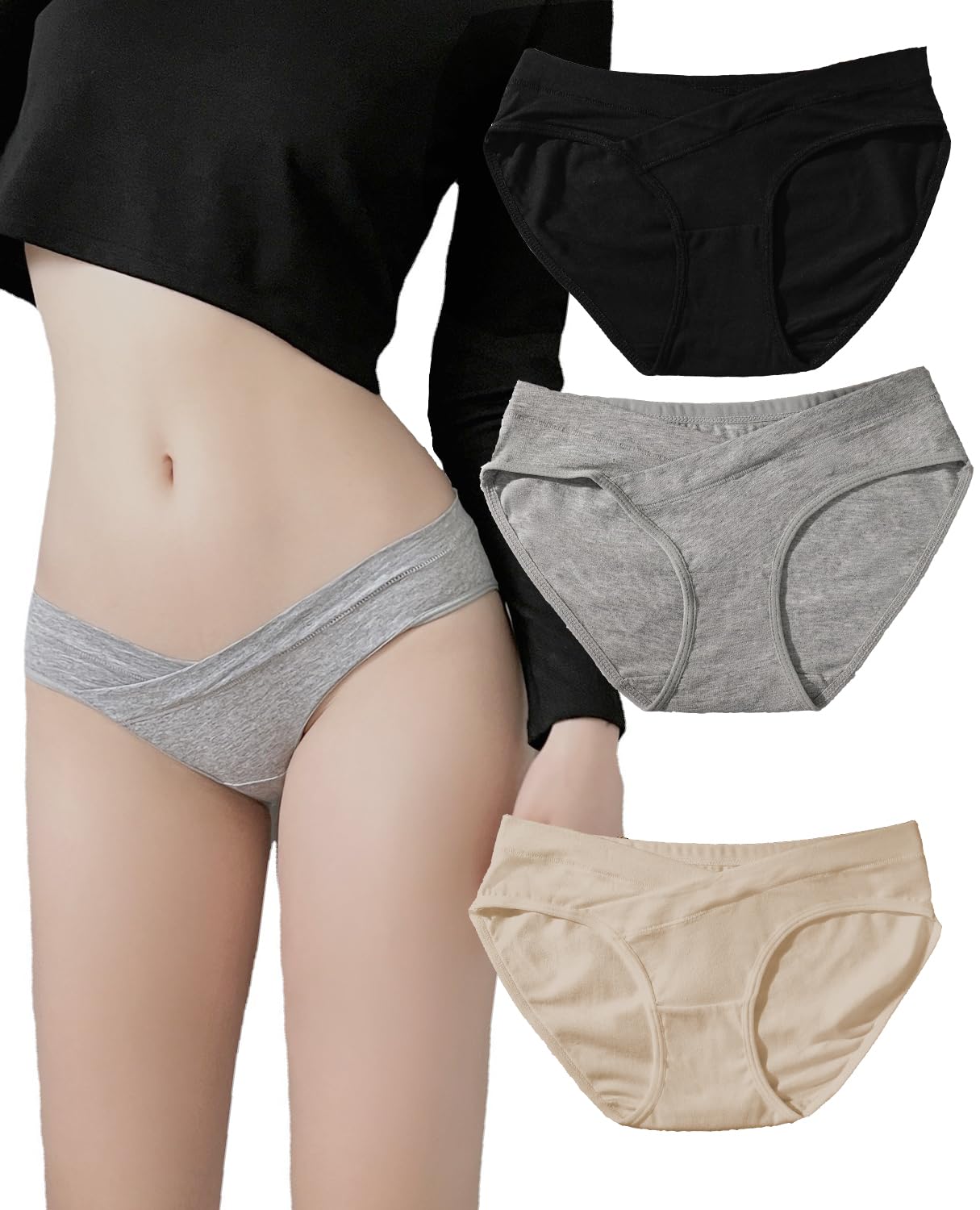 

Kayuuhin Set of Cotton Sexy and and Skin Size 3-Piece Women s Low-Waisted Panties, Underwear, Soft, 100% Cotton, Crotchless, Breathable,