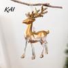 Durable Shatterproof Holiday Ornaments 3D Reindeer Christmas Ornament, Glitter Sequins Plastic Elk Hanging Gradient Transparent Decoration for