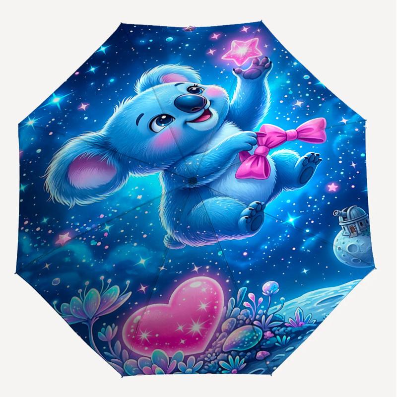 1PC Koala Star Umbrella-8-Rib Reinforced, Automatic Open, Lightweight & Durable, Fashion Accessory for Outdoor, J0408