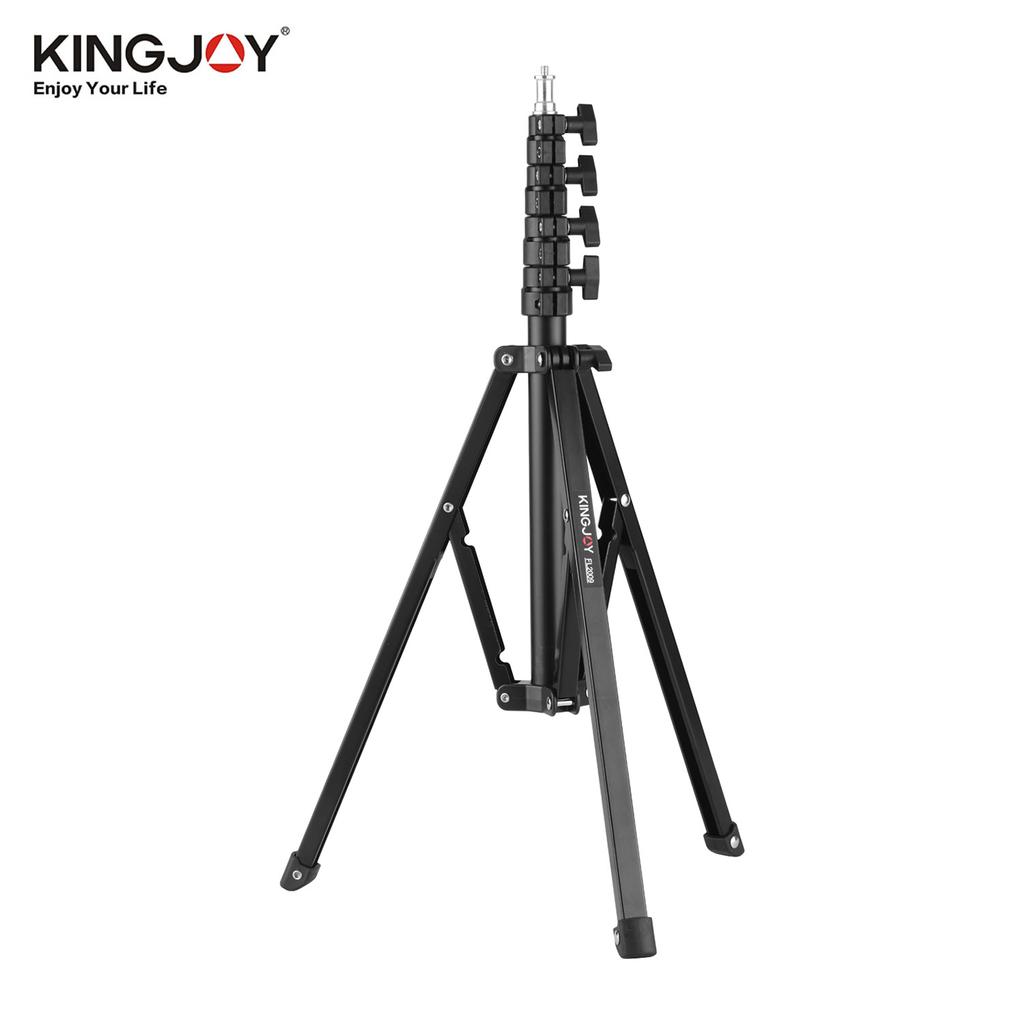 KINGJOY FL2009 Adjustable Metal Tripod Light Stand 10kg 22lbs Load Capacity 1 4 Inch Screw Max. Height 182cm 6ft for