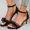 Fashion Fashion Lace Straps Sandals Women 2025 Summer Metal Ankle Strap Thin High Heels Sandals Woman Sexy Black Party Shoes