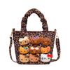 Duffy Cat Pattern Nylon Crossbody Bag With Plush Details For Casual Wear