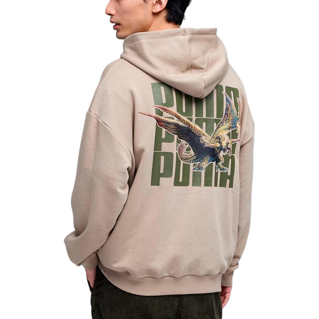 Puma X Monster Hunter Wilds Collaboration FW25 With Back Print New Egedora Pattern Loose Warm Pullover Hoodie Long Sleeve Sweatshirt 636484-55