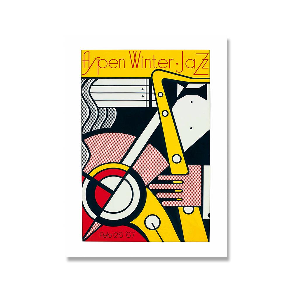 

Рой Лихтенштейн, Линкольн-центр, холст, картина, осина, зимний джазовый постер, Нью-йоркский кинофестиваль, принты, фотографии, декор для выставки 21x30cm No Framed жёлтый