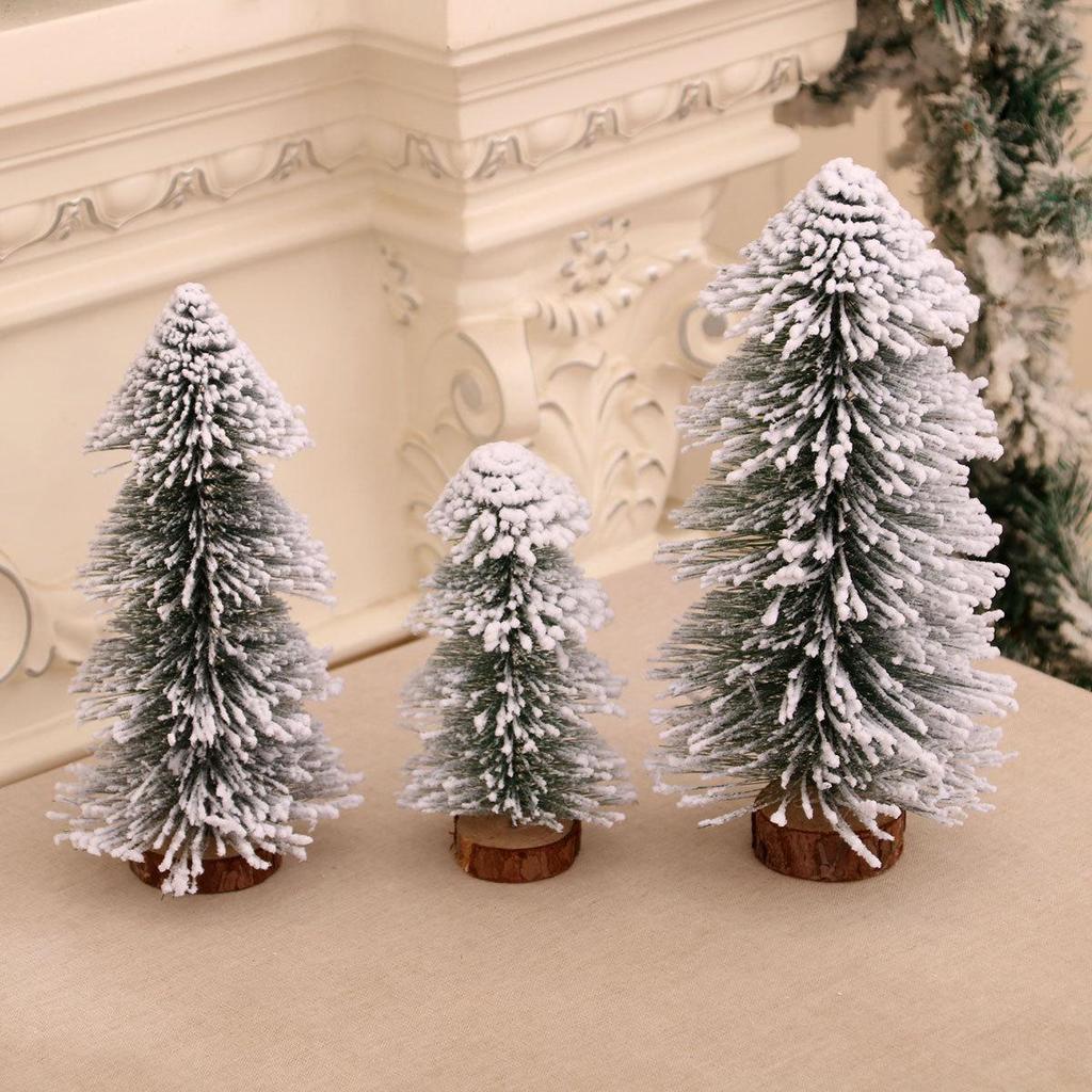 Tower-shaped Tabletop Cedar Snow Spray Christmas Tree Decoration for Hotel and Mall Displays