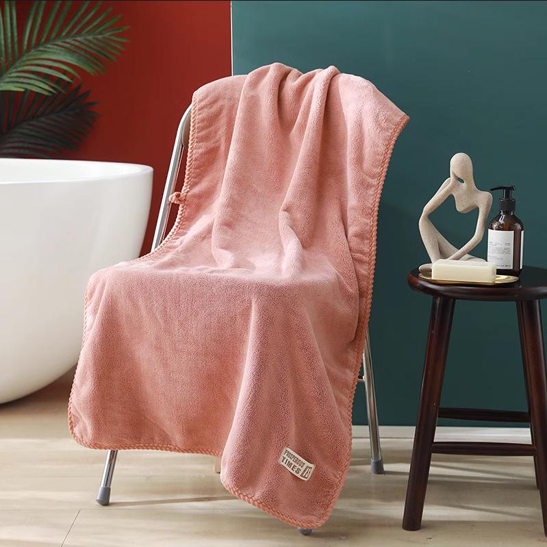 Super Thick 530g Coral Fleece Bath Towel - Large, Quick-Dry, Absorbent for Women & Adults