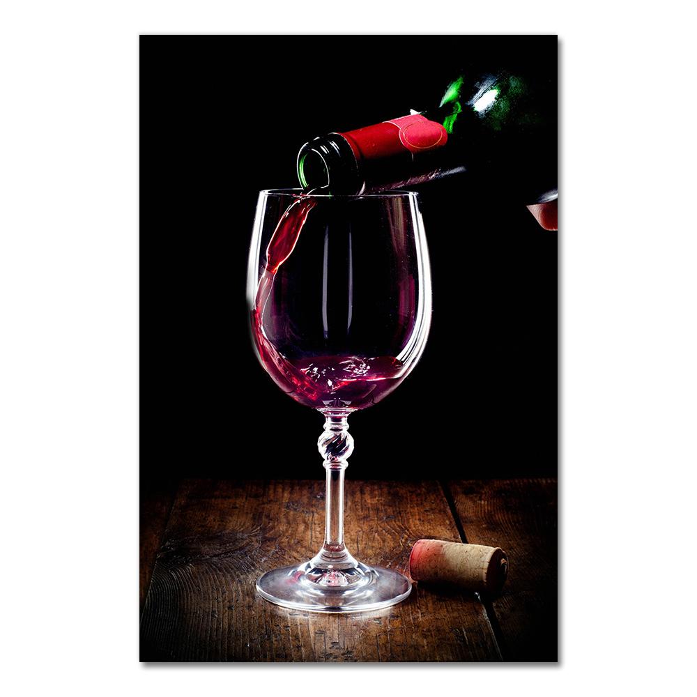 Red Wine Glass Oil Painting Prints Poster Modern Canvas Art Bar Restaurant Kitchen Wall Decoration Dinning Living Room Decor