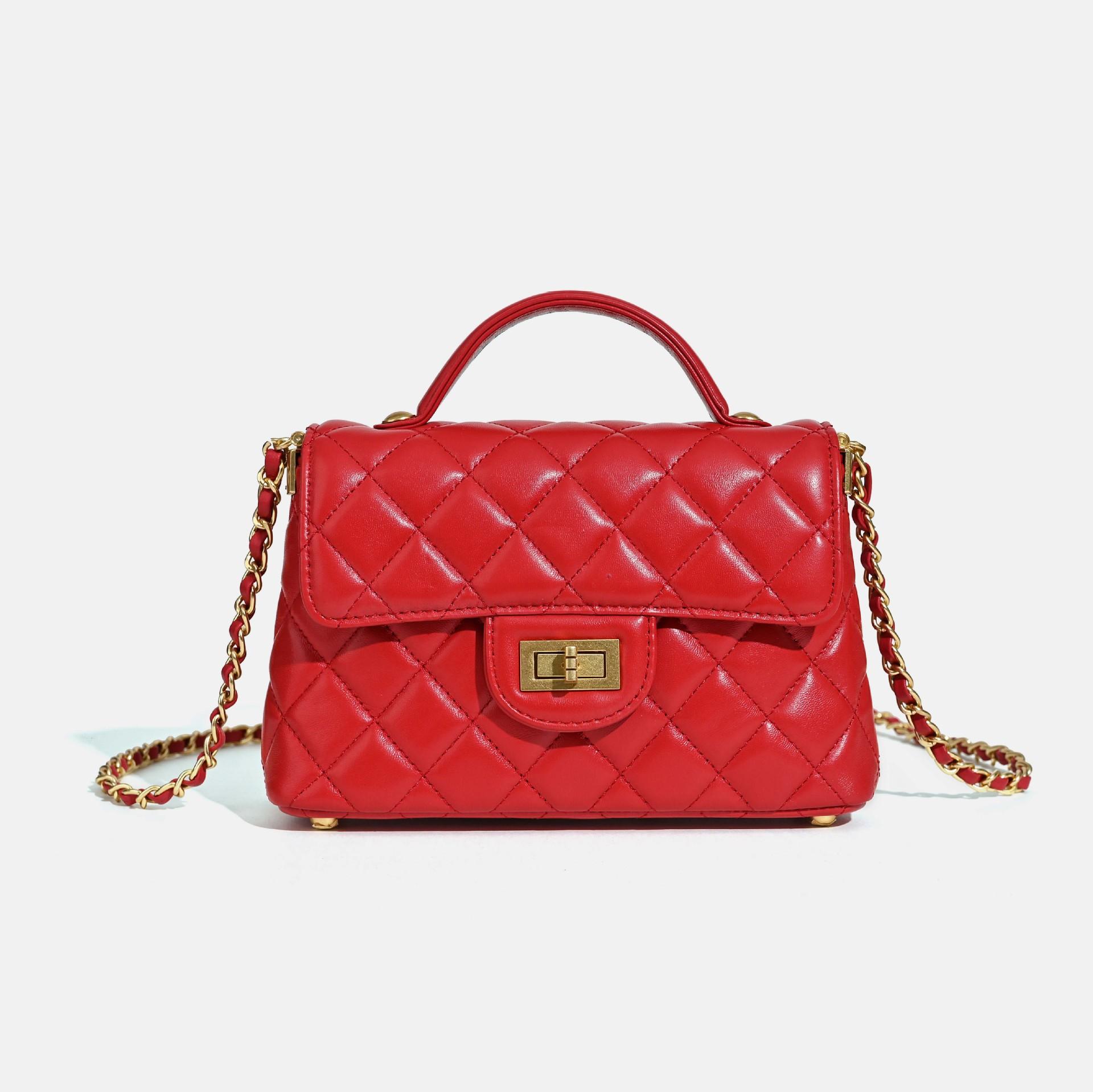 

Маленькая сумочка на цепочке с ароматом для женщин в 2025 году Простая и модная универсальная сумка через плечо Высококлассная сумка кросс-боди 20x6x12.5cm