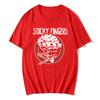 CARESS YOUR SOUL RINGER TEE Rock Band Sticky Fingers STI FI Tshirts Short Sleeve Cotton Male T-shirt Graphic Print T Shirt Mens