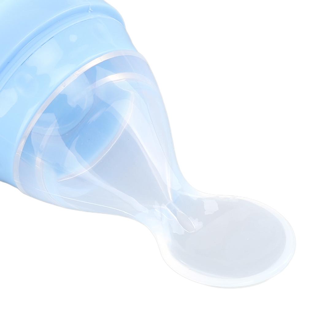 Trinkhilfen Fütterbecher für ältere bettlägerige Personen Fütterbecher Trink-Silikonlöffel Wasser Brei Flüssigkeitsspender Blau