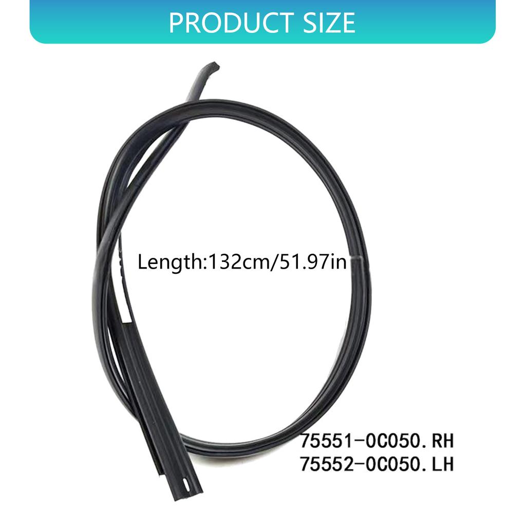 75551-0C050 75552-0C050 for 2007-2020 Roof Rubber Strips Weatherstrip Waterproof Rain Seal Replacement Accessory