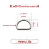 Iron Silver D-Ring Buckle for Handbag & Backpack Accessories