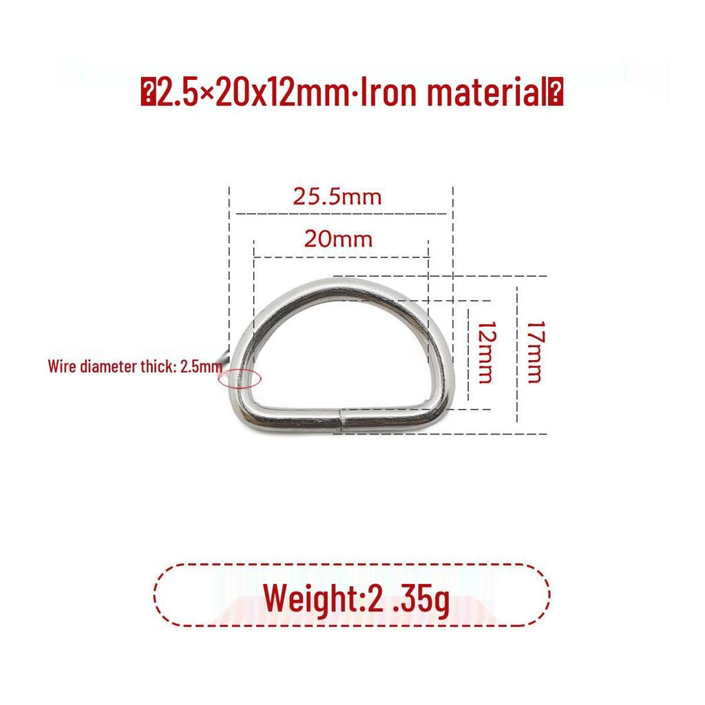 Iron Silver D-Ring Buckle for Handbag & Backpack Accessories