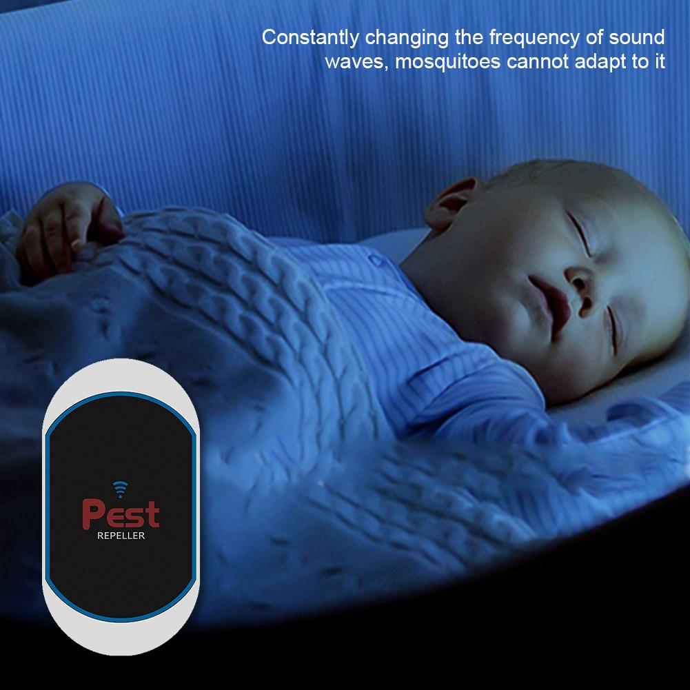 EU/UK/US Plug Ultrasonic Intelligent Frequency Conversion Insect Repellent House Indoor Mosquito Repellent for Baby