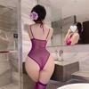 Sex underwear perspective hollowed out pure lace neck sling vest Spice girl slim fit sexy inner pajamas qqny