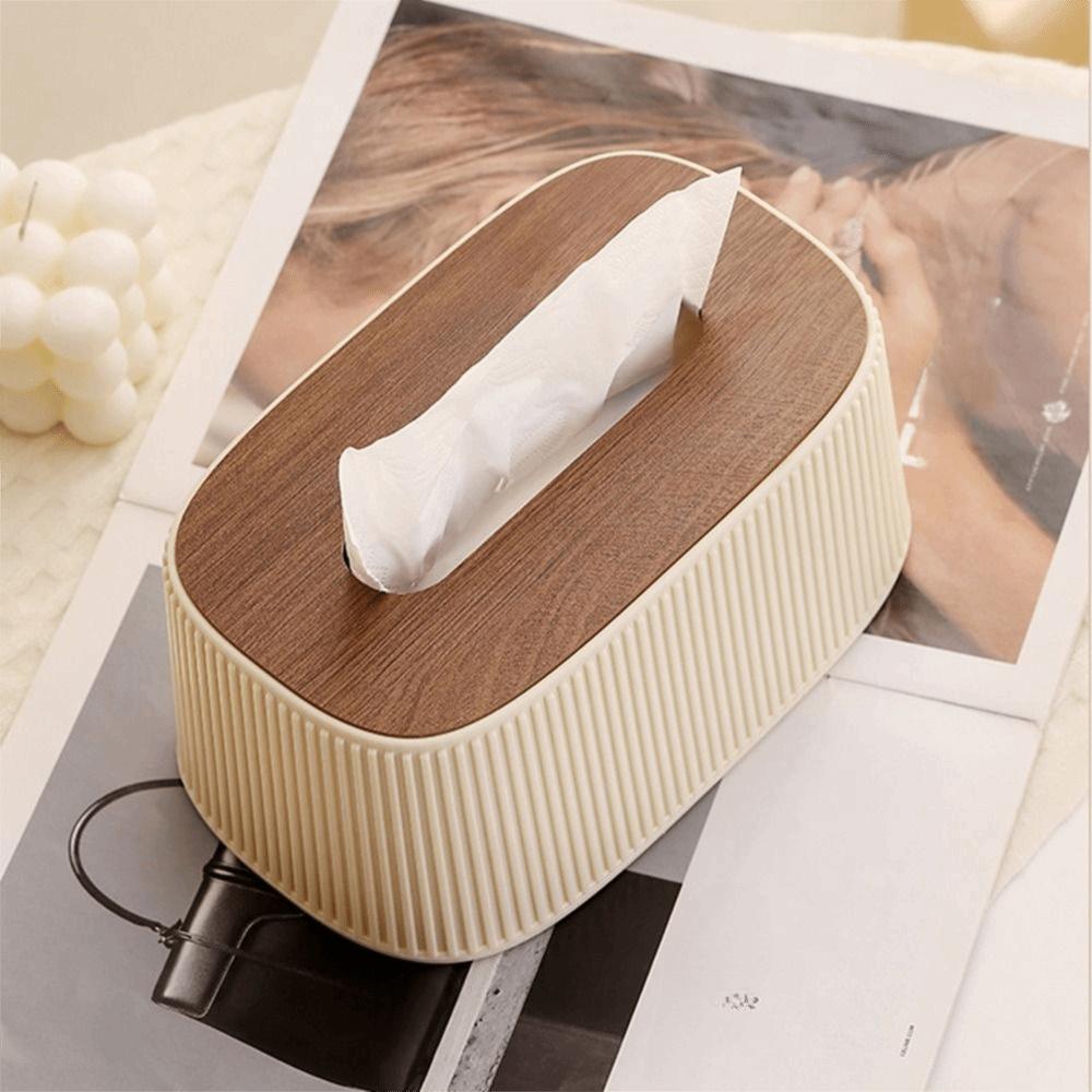 Smooth Tissue Box with Lid Large Opening Facial Tissue Holder Desktop Tissue Dispenser Office
