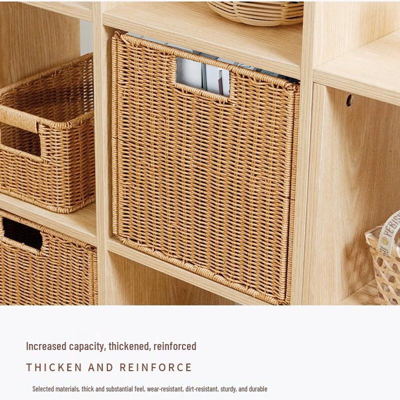 RuHan Blumiger Faltbarer Aufbewahrungskorb aus Kunst rattan