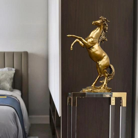 Artistic Horse Figurine Miniature Simulation Pony Statue Resin Animal Sculpture Home Office Desktop Decoration Ornament