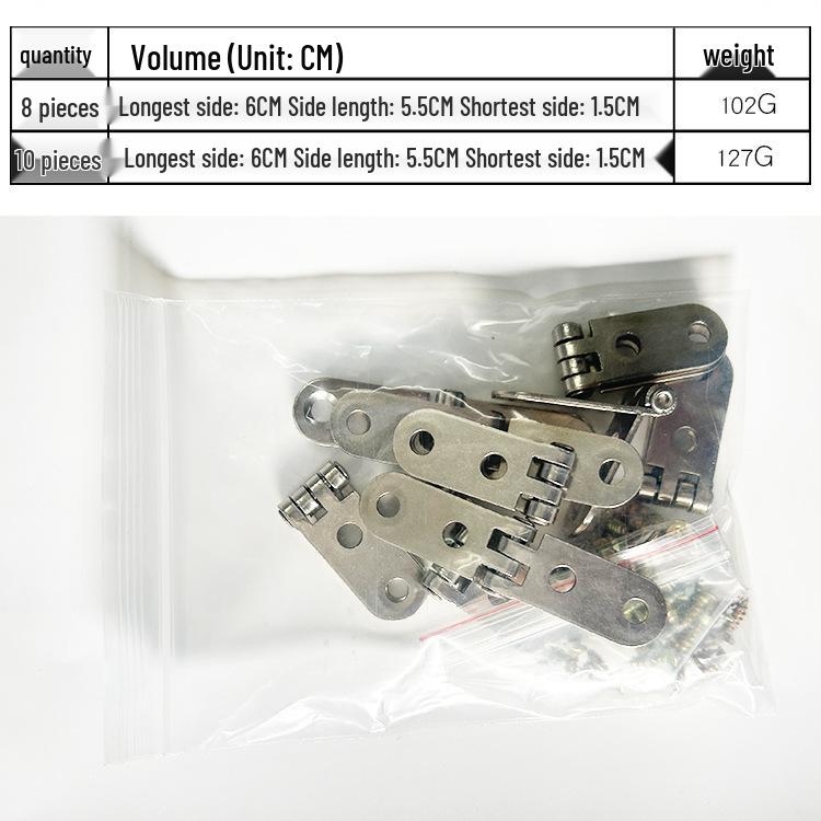 8-Piece 64mm Retro Colored Plating Foldable Cabinet Hinges for Wooden Box Furniture