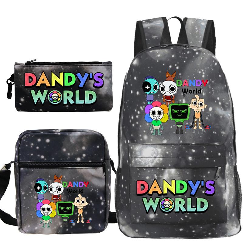 Dandy's world hot-selling children's backpack set, primary and secondary school bag, shoulder bag, casual pencil bag.
